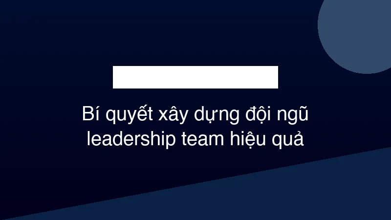 Hình ảnh minh họa Bí quyết xây dựng đội ngũ leadership team hiệu quả
