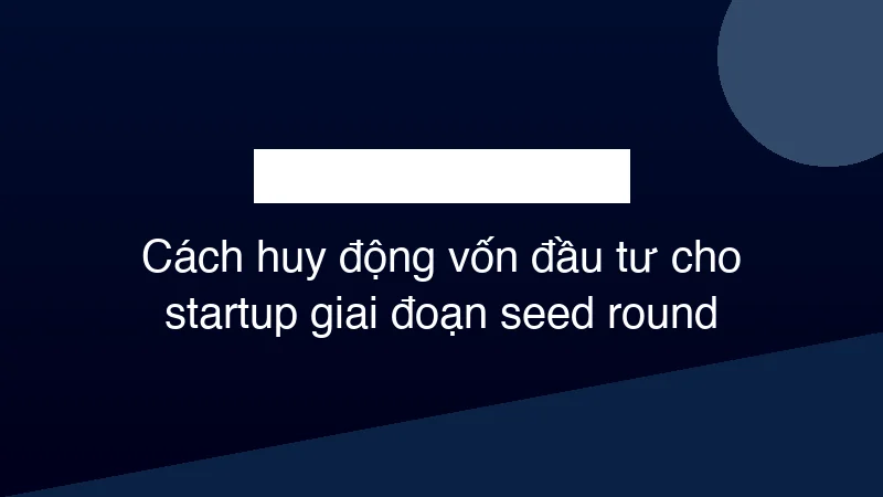 Hình ảnh minh họa Cách huy động vốn đầu tư cho startup giai đoạn seed round